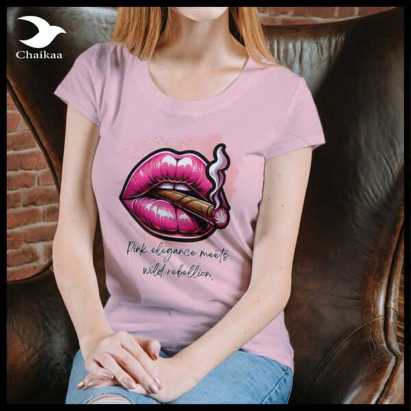 T-SHIRT | Pink elegance meets wild rebellion