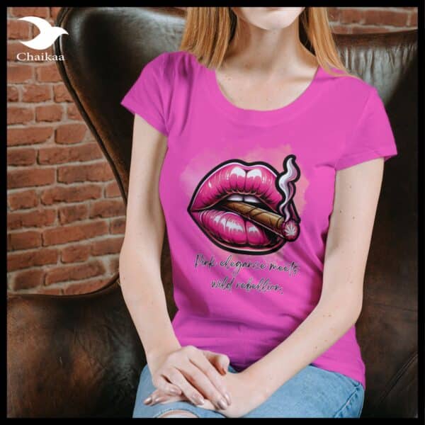 T-SHIRT | Pink elegance meets wild rebellion